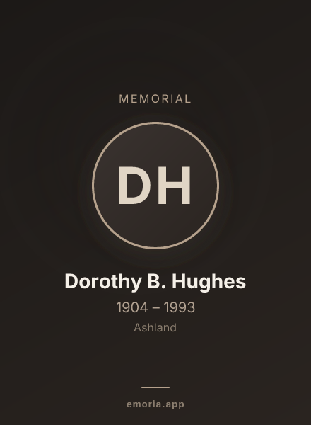 Memorial portrait of Dorothy B. Hughes