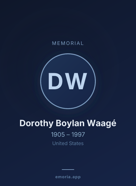 Memorial portrait of Dorothy Boylan Waagé