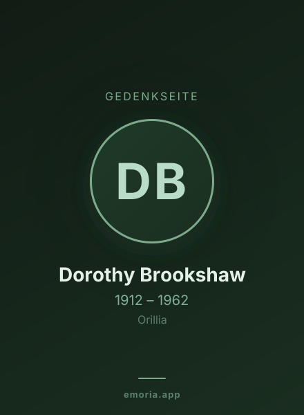Gedenkportrait von Dorothy Brookshaw