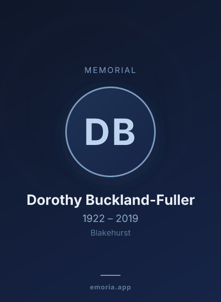 Memorial portrait of Dorothy Buckland-Fuller