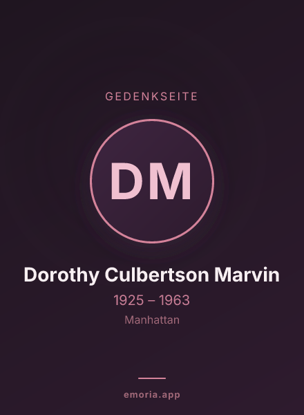 Gedenkportrait von Dorothy Culbertson Marvin