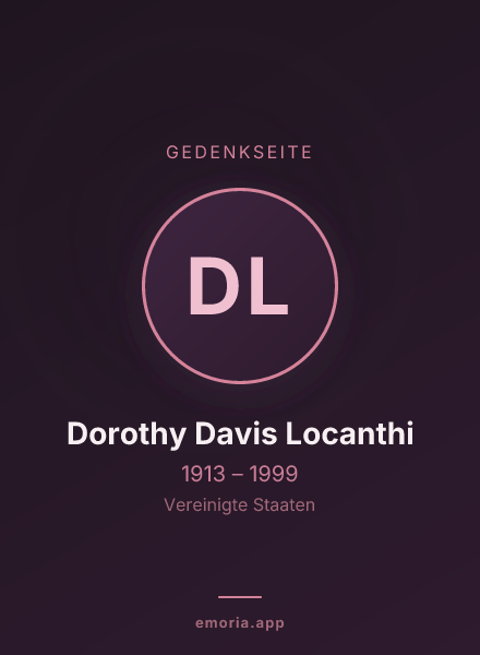 Gedenkportrait von Dorothy Davis Locanthi
