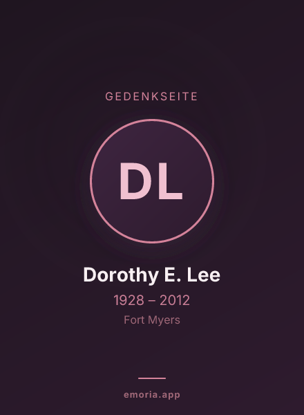 Gedenkportrait von Dorothy E. Lee