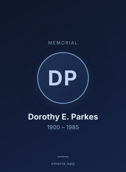 Memorial portrait of Dorothy E. Parkes