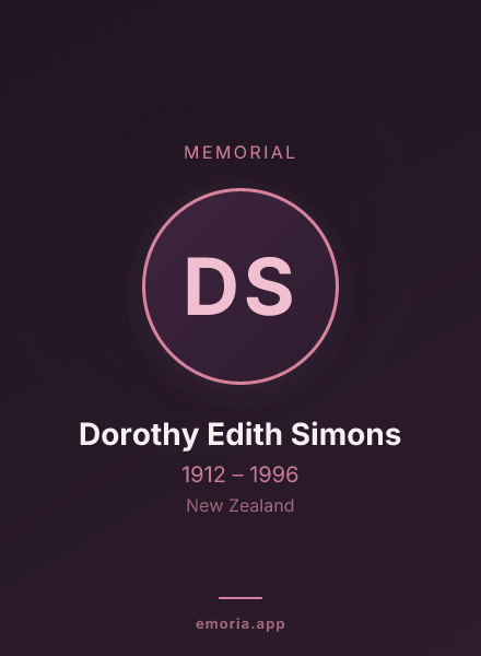 Memorial portrait of Dorothy Edith Simons