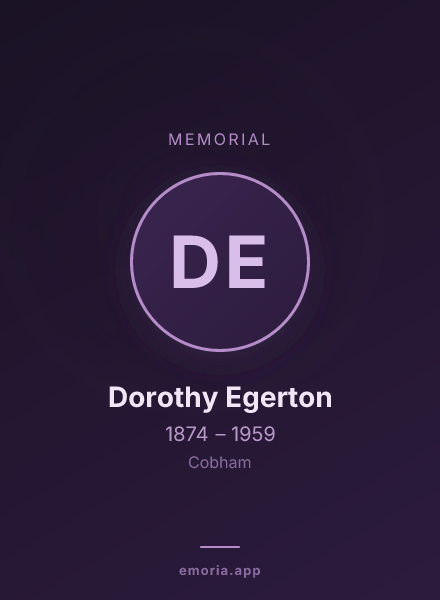 Memorial portrait of Dorothy Egerton