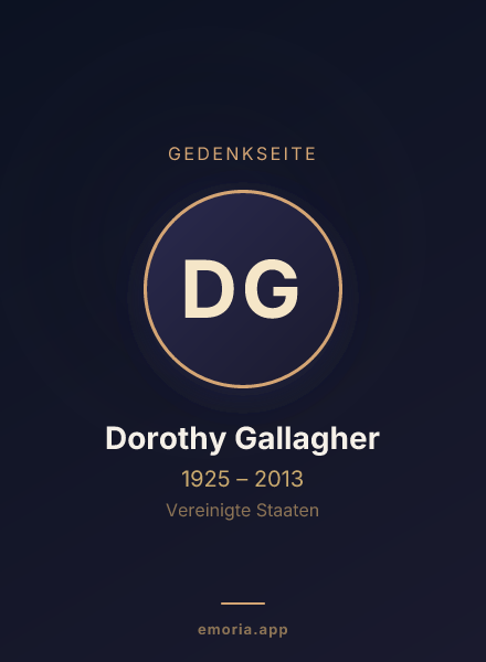 Gedenkportrait von Dorothy Gallagher