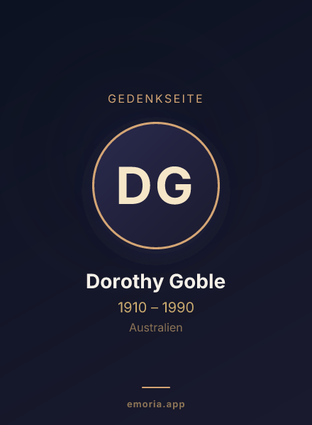 Gedenkportrait von Dorothy Goble
