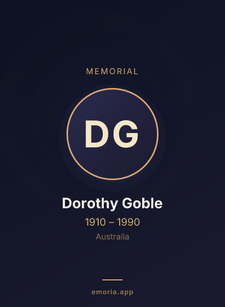 Memorial portrait of Dorothy Goble