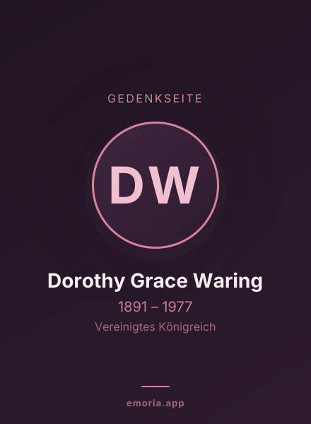 Gedenkportrait von Dorothy Grace Waring