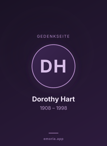 Gedenkportrait von Dorothy Hart