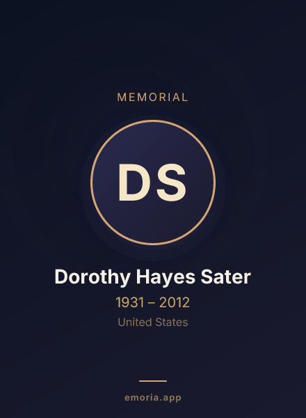 Memorial portrait of Dorothy Hayes Sater