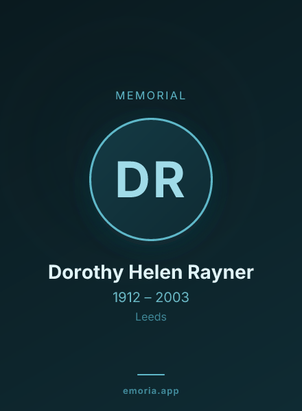Memorial portrait of Dorothy Helen Rayner