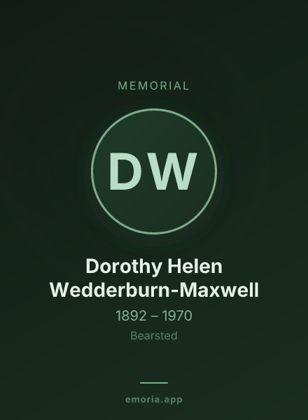 Memorial portrait of Dorothy Helen Wedderburn-Maxwell