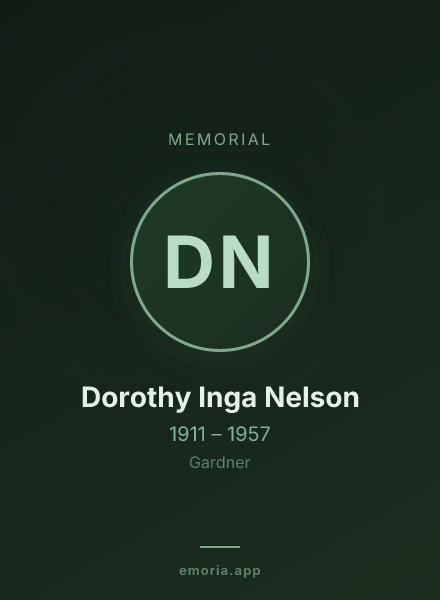 Memorial portrait of Dorothy Inga Nelson