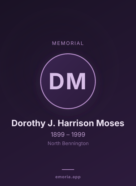 Memorial portrait of Dorothy J. Harrison Moses