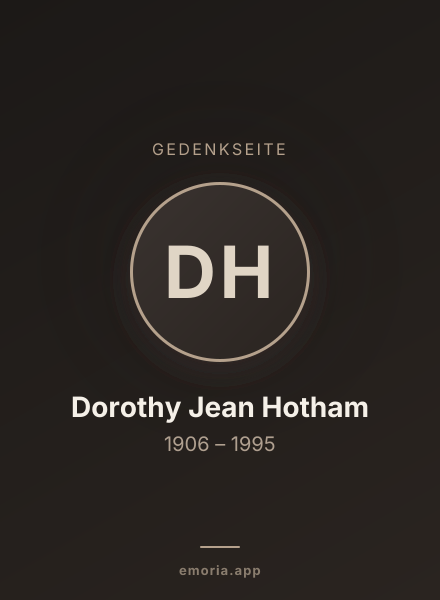 Gedenkportrait von Dorothy Jean Hotham