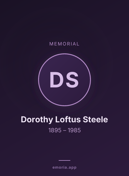Memorial portrait of Dorothy Loftus Steele