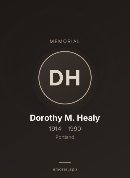 Memorial portrait of Dorothy M. Healy