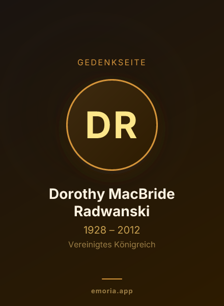 Gedenkportrait von Dorothy MacBride Radwanski