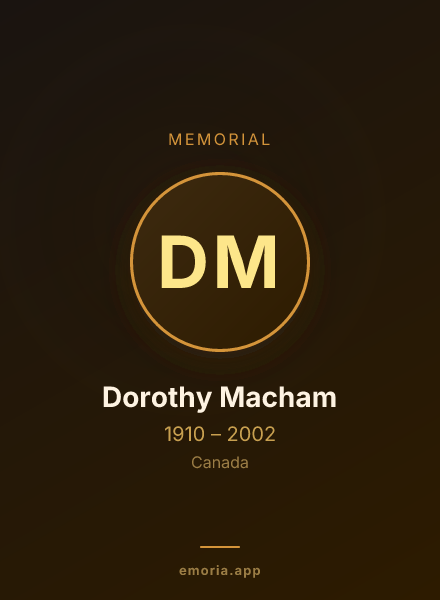 Memorial portrait of Dorothy Macham