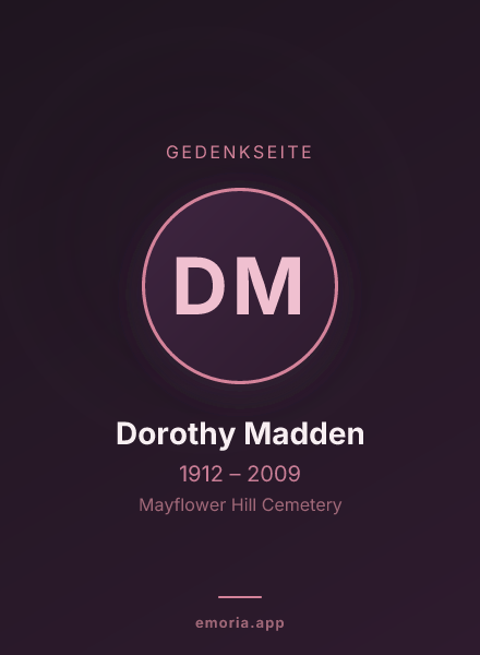 Gedenkportrait von Dorothy Madden