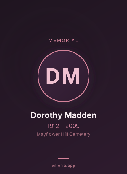 Memorial portrait of Dorothy Madden
