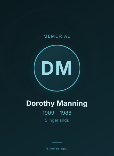 Memorial portrait of Dorothy Manning