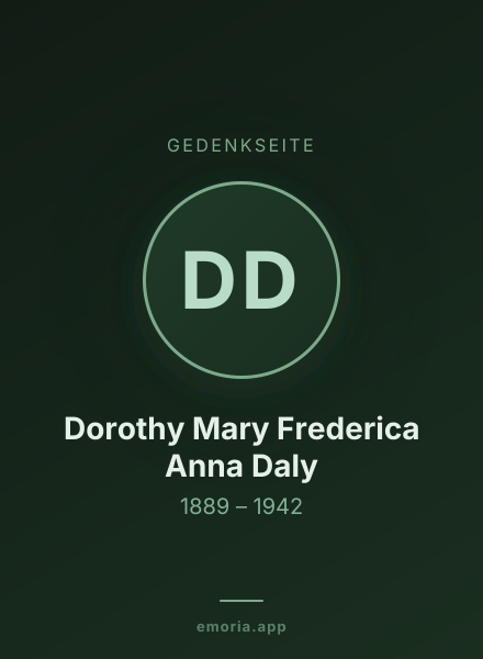 Gedenkportrait von Dorothy Mary Frederica Anna Daly