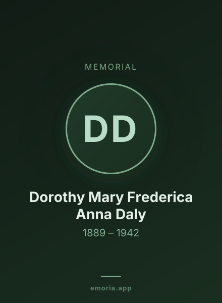 Memorial portrait of Dorothy Mary Frederica Anna Daly