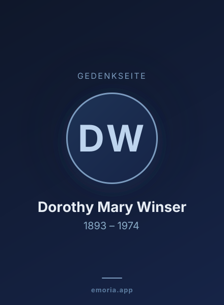 Gedenkportrait von Dorothy Mary Winser