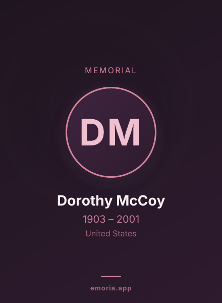 Memorial portrait of Dorothy McCoy