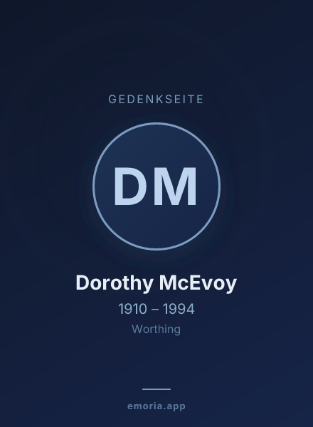 Gedenkportrait von Dorothy McEvoy