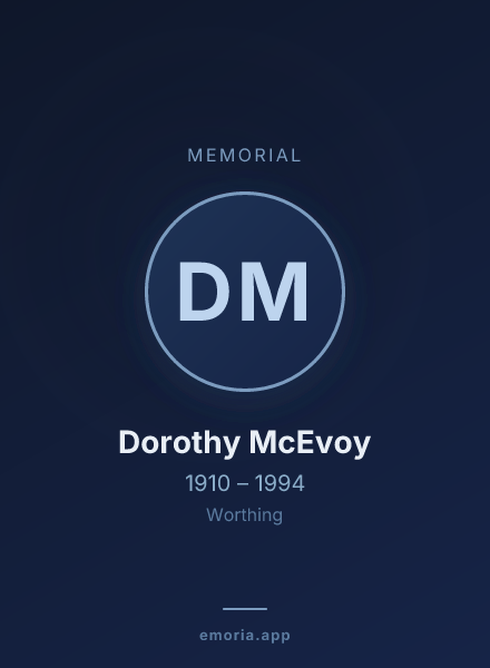 Memorial portrait of Dorothy McEvoy