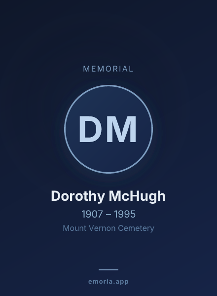 Memorial portrait of Dorothy McHugh
