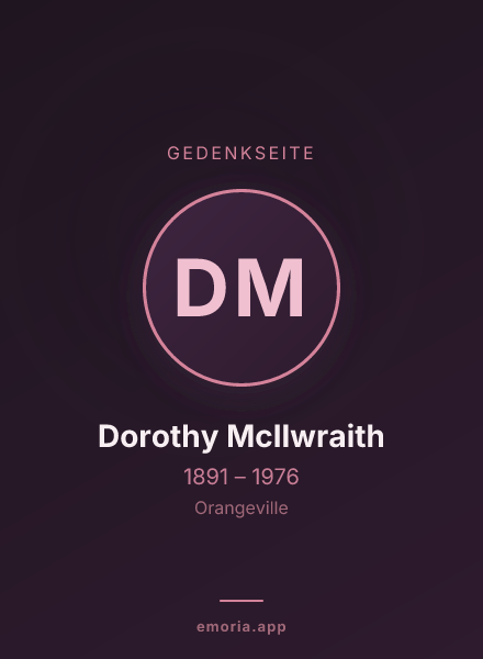 Gedenkportrait von Dorothy McIlwraith