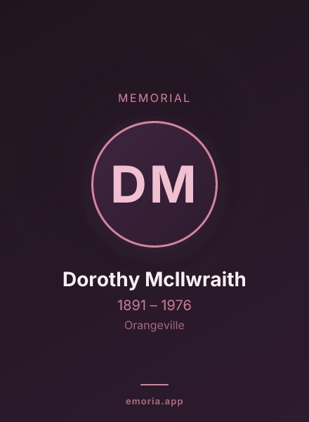Memorial portrait of Dorothy McIlwraith