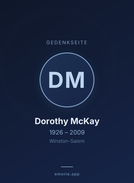 Gedenkportrait von Dorothy McKay