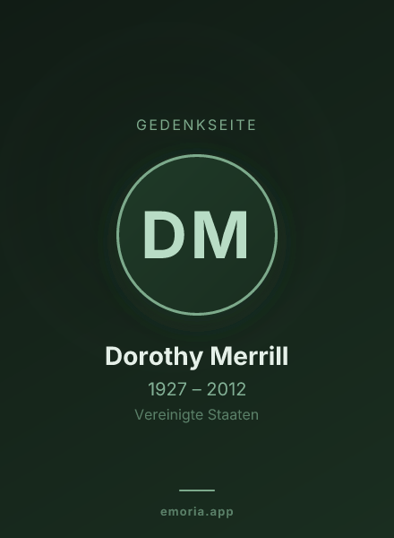 Gedenkportrait von Dorothy Merrill