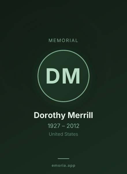 Memorial portrait of Dorothy Merrill