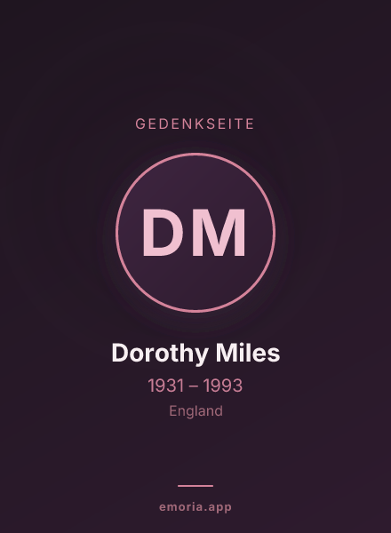 Gedenkportrait von Dorothy Miles