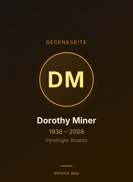 Gedenkportrait von Dorothy Miner