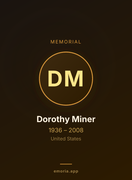 Memorial portrait of Dorothy Miner