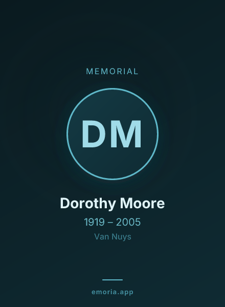Memorial portrait of Dorothy Moore