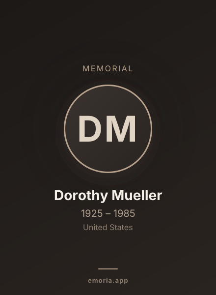 Memorial portrait of Dorothy Mueller