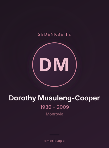 Gedenkportrait von Dorothy Musuleng-Cooper