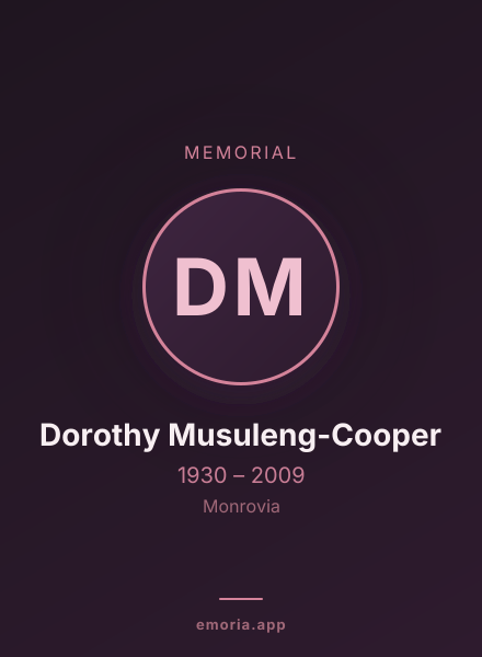 Memorial portrait of Dorothy Musuleng-Cooper