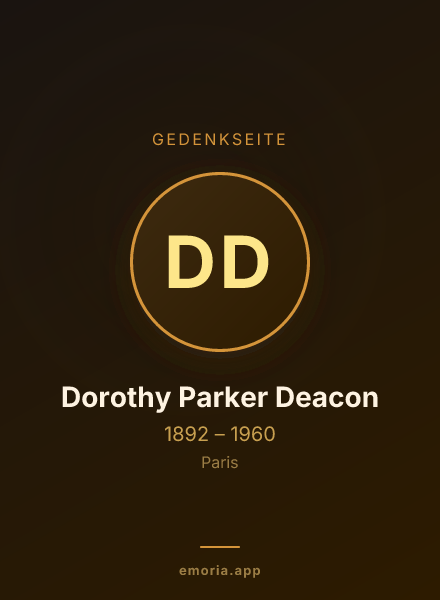 Gedenkportrait von Dorothy Parker Deacon