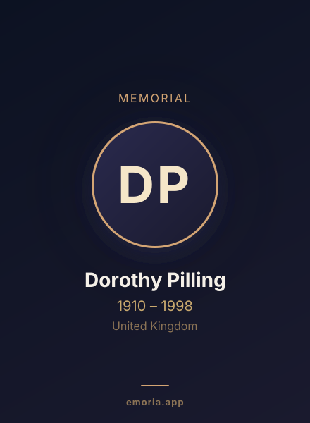Memorial portrait of Dorothy Pilling