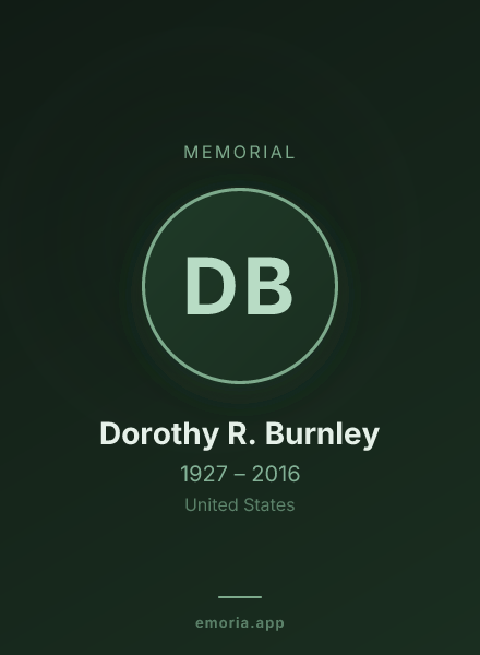 Memorial portrait of Dorothy R. Burnley